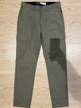 Men's Old Navy Cargo Pants Army Green Cotton Flat Front Straight Chino